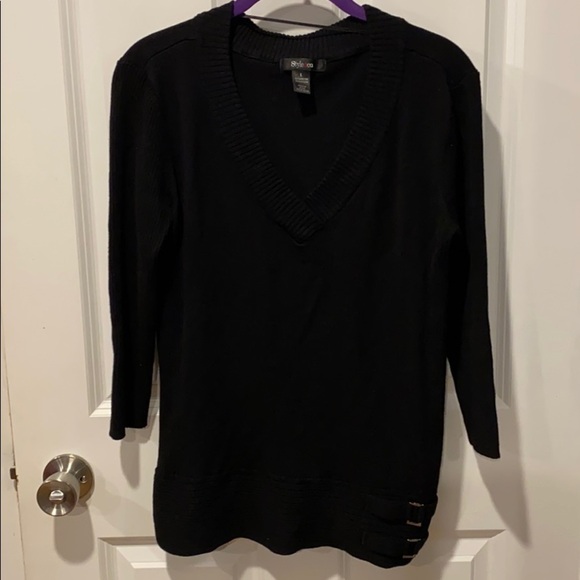 Sexy V Neck Tunic Sweater EUC - Picture 2 of 16